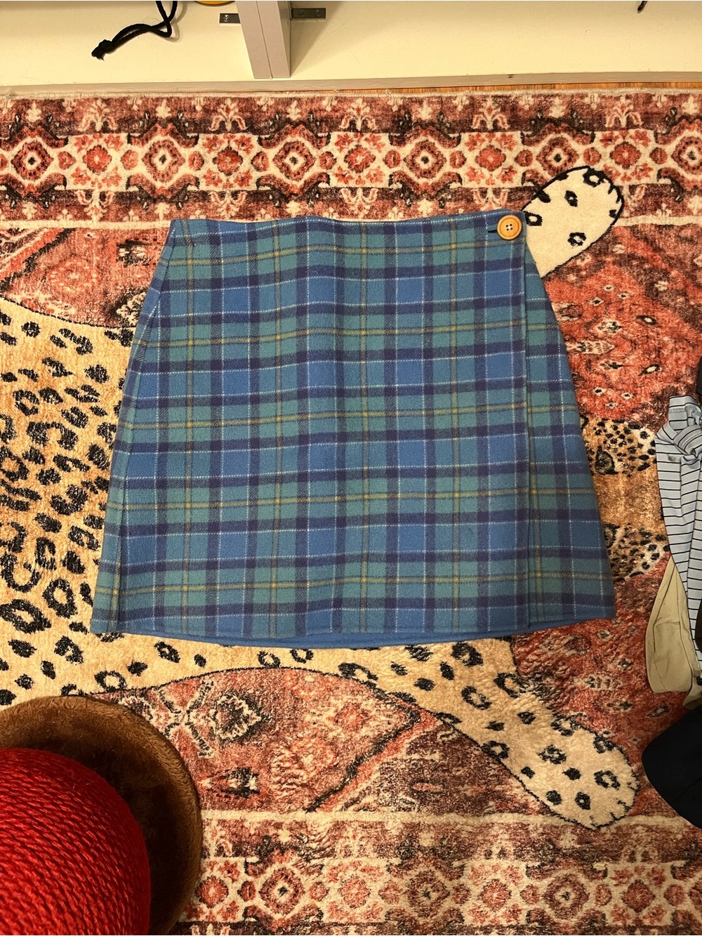 Lilly Pulitzer Blue Plaid Wool Mini Skirt